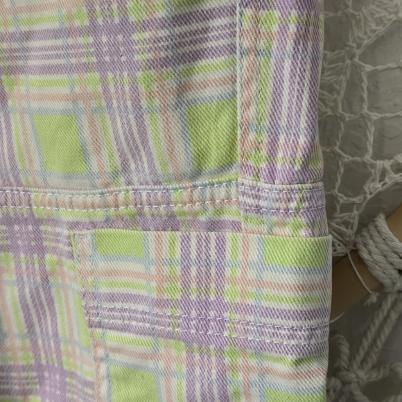 NEW Free People Ragged Priest Trail Jeans Plaid Utility Cargo Wide Straight Leg - Picture 10 of 16